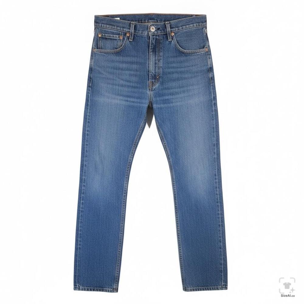 Levis 505 Jeans Mens 34x30 Medium Wash Blue Denim Regular Fit Straight Stretch